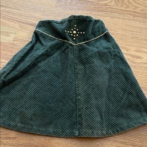 Vintage Sears sage Corduroy Skirt with Studded Detail size girls 6